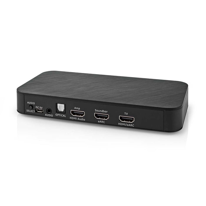 Nedis Digital Audio Converter - 2-way, Connection input: DC Power / 1x HDMI Input, Connection output: 1x 3.5 mm / 1x TosLink / 3x HDMI Output, Automatic / Push Button - Anthracite