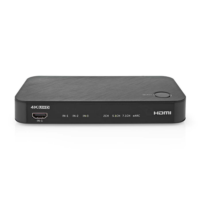 Nedis Digital Audio Converter - 2-way, Connection input: DC Power / 3x HDMI Input, Connection output: 1x 3.5 mm / 1x TosLink / 2x HDMI Output, Automatic / Push Button - Anthracite