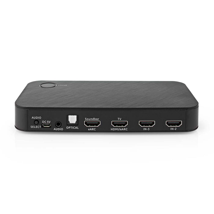 Nedis Digital Audio Converter - 2-way, Connection input: DC Power / 3x HDMI Input, Connection output: 1x 3.5 mm / 1x TosLink / 2x HDMI Output, Automatic / Push Button - Anthracite