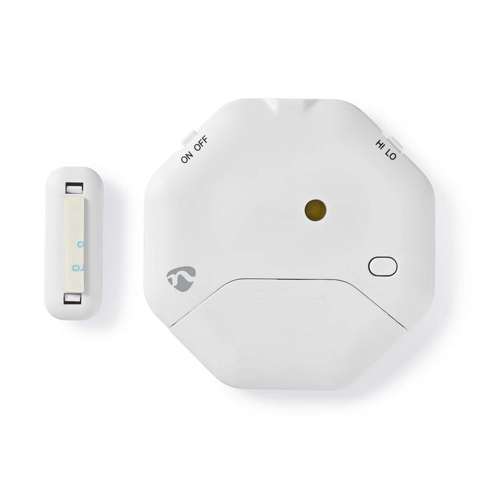 Nedis Doorstep Window Alarm - Magnetic Sensor, Battery Powered, 2x CR2032, 85 dB - White