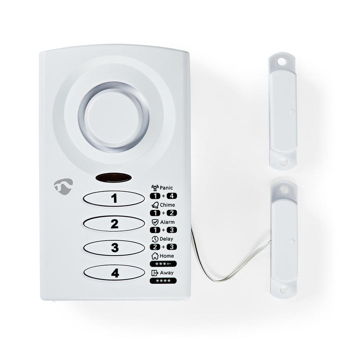 Nedis Doorstep Window Alarm - Battery Powered, 3x AAA/LR03, 85 dB, 85 dB - White