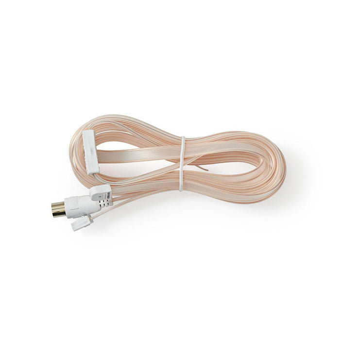 Nedis Coax Cable - IEC (Coax) Male, IEC (Coax) Male, Nickel Plated, White - Envelope