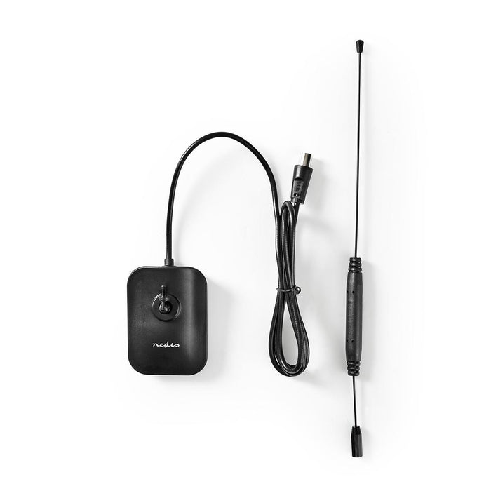 Nedis Indoor HDTV Antenna - Passive, FM / UHF / VHF, Reception range: 0-5 km, ABS - Black / Silver