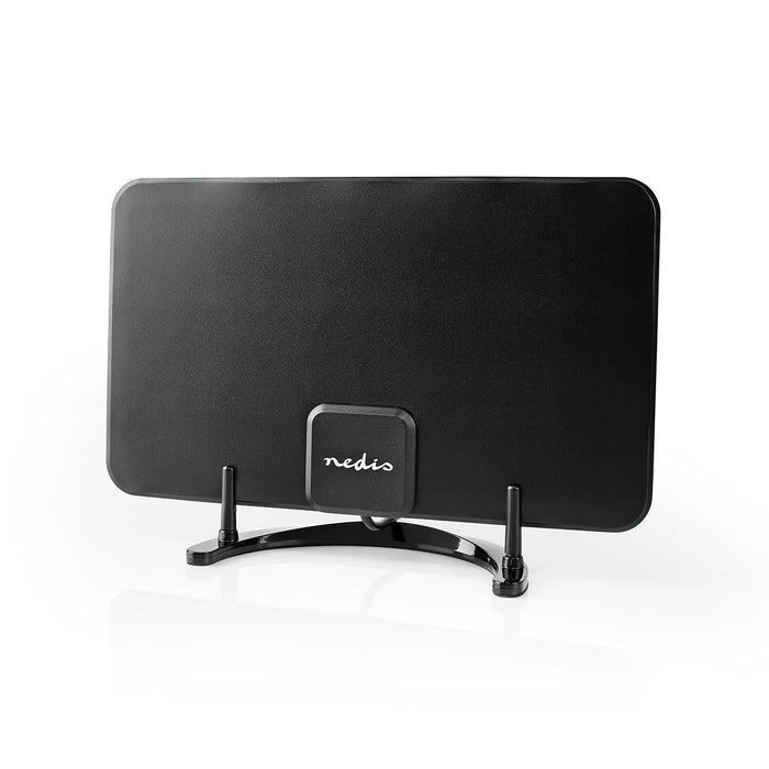 Nedis Indoor HDTV Antenna - Active, FM / UHF / VHF, Reception range: 0-25 km, ABS - Black