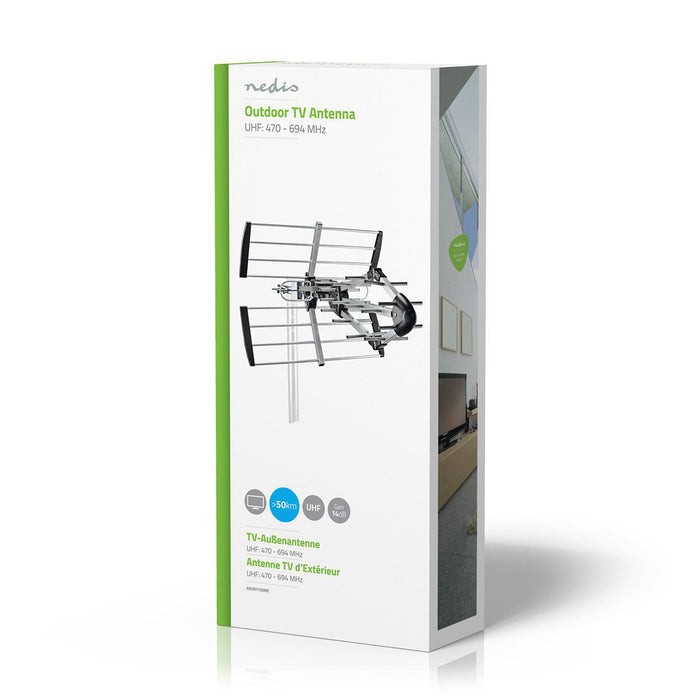 Nedis Outdoor Antenna - UHF, Reception range: 50 km, LTE700, Antenna length: 841 mm - ABS / Aluminium