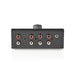 Nedis Analogue Audio Switch - 4 port(s), Connection input: 1x 3.5 mm / 3x (2x RCA Female), Connection output: 1x (2x RCA Female), Metal - Black