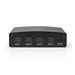 Nedis Digital Audio Switch - 4-way, Connection input: DC Power / 4x TosLink, Connection output: TosLink Female, Metal - Black