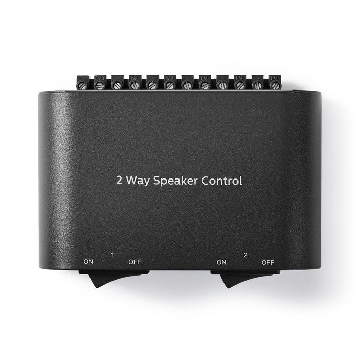 Nedis Speaker Control Switchbox - 2 port(s), Terminal Screws, Speaker impedance: 4-16 Ohm, Aluminium - Black