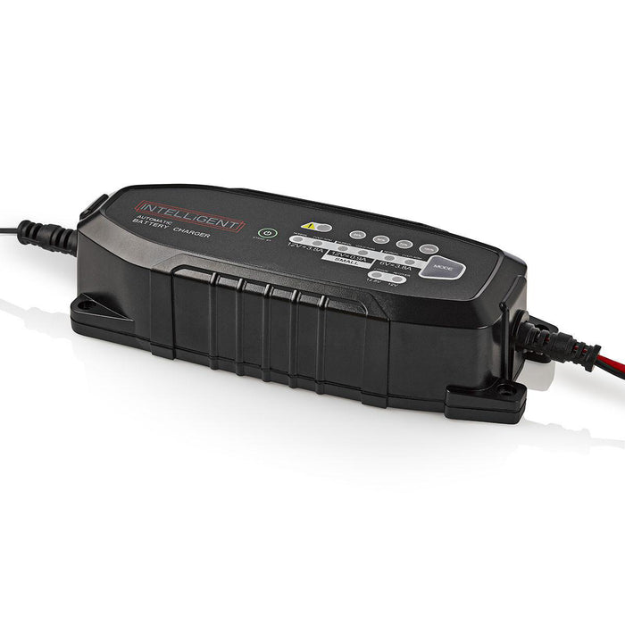 Nedis Lead-Acid Battery Charger - 6 / 12 / 12.8 V DC, 3.8 A, Trickle charging, Battery type: AGM / Gel / Lead Acid / SLA / VRLA - Black