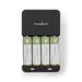 Nedis NiMH Battery Charger AA / AAA - 1.2 V DC, Trickle charging, Type C (CEE 7/16), Battery type: AA / AAA - Black / White