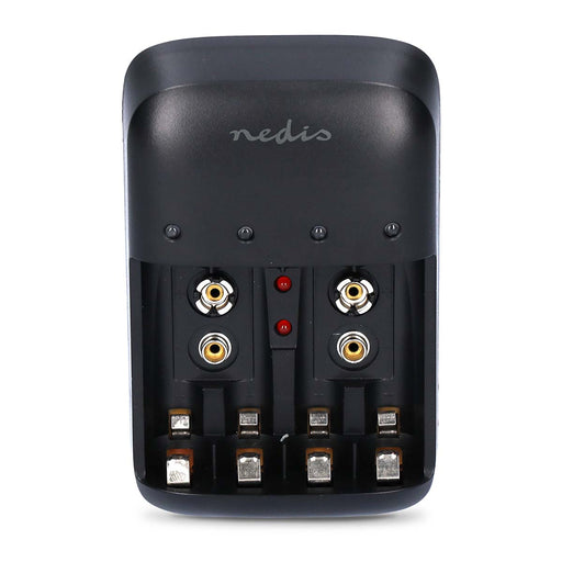 Nedis NiMH Battery Charger AA / AAA - 1.2 / 9 V DC, 0.5 A, Trickle charging, Battery type: AA / AAA / E-Block - Black