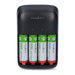 Nedis NiMH Battery Charger AA / AAA - 1.2 / 9 V DC, 0.5 A, Trickle charging, Battery type: AA / AAA / E-Block - Black