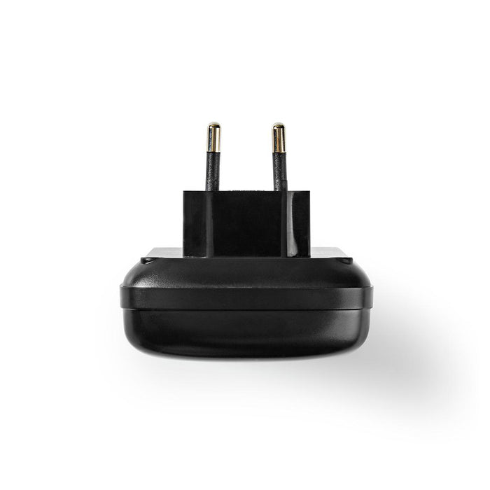 Nedis NiMH Battery Charger AA / AAA - 1.2 / 9 V DC, 0.5 A, Trickle charging, Battery type: AA / AAA / E-Block - Black