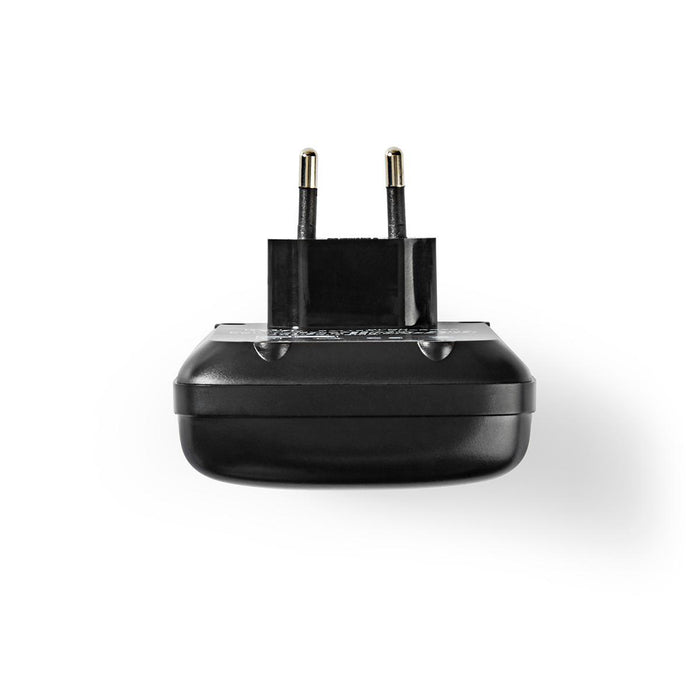 Nedis NiMH Battery Charger AA / AAA - 1.2 / 9 V DC, 0.5 A, Trickle charging, Battery type: AA / AAA / E-Block - Black