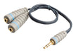 Bandridge Stereo Audio Cable 3.5 mm Male - 2x 3.5 mm Female 0.20 m Blue