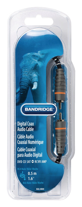 Bandridge Digital Audio Cable RCA Male - RCA Male 0.50 m Blue