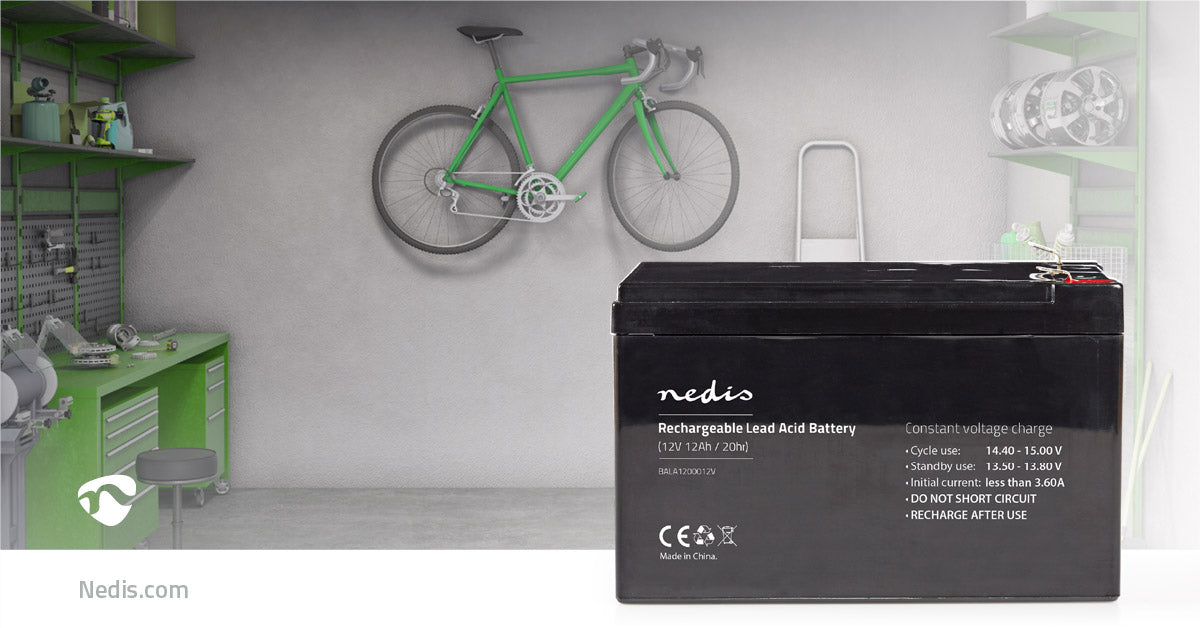 Nedis Battery - Lead-Acid, Rechargeable, 12 V, 12 V - 12000 mAh