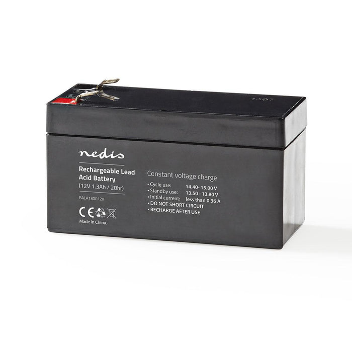 Nedis Battery - Lead-Acid, Rechargeable, 12 V, 12 V - 1300 mAh