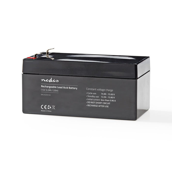 Nedis Battery - Lead-Acid, Rechargeable, 12 V, 12 V - 3200 mAh