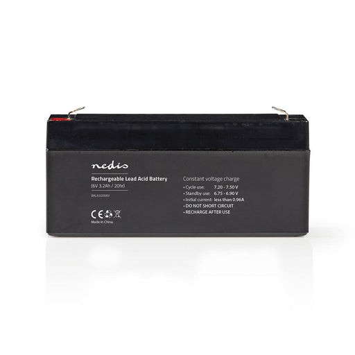 Nedis Battery - Lead-Acid, Rechargeable, 6 V, 6 V - 3200 mAh