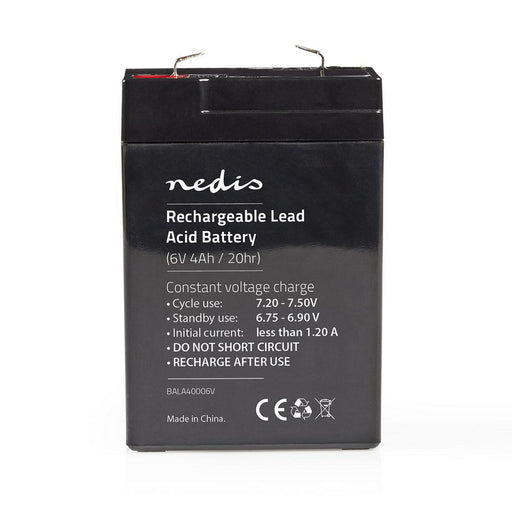 Nedis Battery - Lead-Acid, Rechargeable, 6 V, 6 V - 4000 mAh