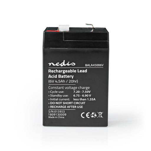 Nedis Battery - Lead-Acid, Rechargeable, 6 V, 6 V - 4500 mAh