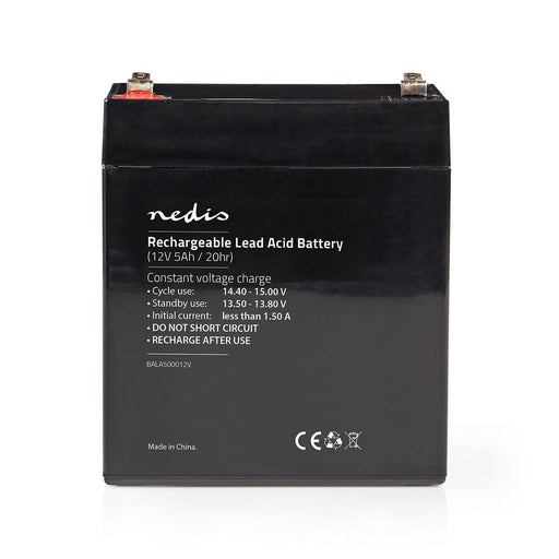 Nedis Battery - Lead-Acid, Rechargeable, 12 V, 12 V - 5000 mAh