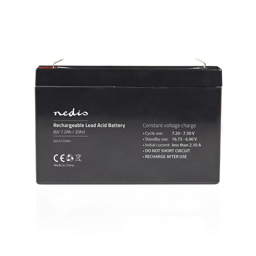 Nedis Battery - Lead-Acid, Rechargeable, 6 V, 6 V - 7200 mAh