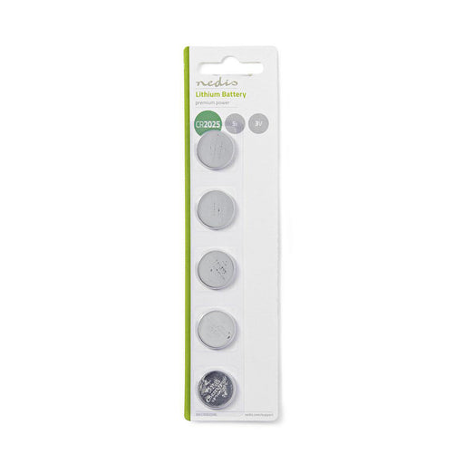 Nedis Lithium Button Cell Battery CR2025 - 3 V DC - 5-Blister - Silver, 