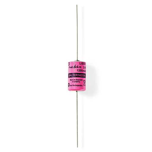 Nedis Lithium Thionyl Chloride Battery ER14250 - 3.6 V DC, Lithium Thionyl Chloride, 1200 mAh, Solder Wire - Pink