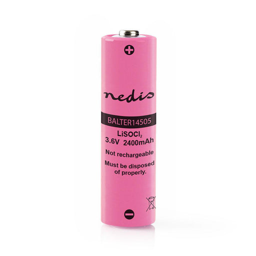 Nedis Lithium Thionyl Chloride Battery ER14505 - 3.6 V DC, 2400 mAh, 1-Blister, 1-Blister - Pink