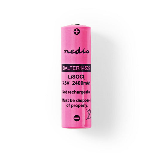 Nedis Lithium Thionyl Chloride Battery ER14505 - 3.6 V DC, 2400 mAh, 1-Blister, 1-Blister - Pink