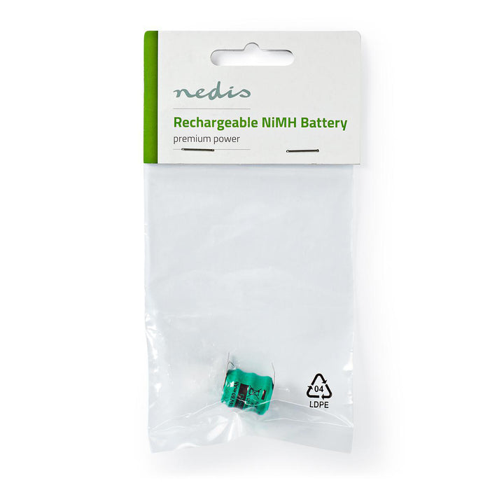 Nedis Rechargeable NiMH Battery - 3.6 V, 80 mAh, Solder Pin, Solder Pin - 1-Polybag