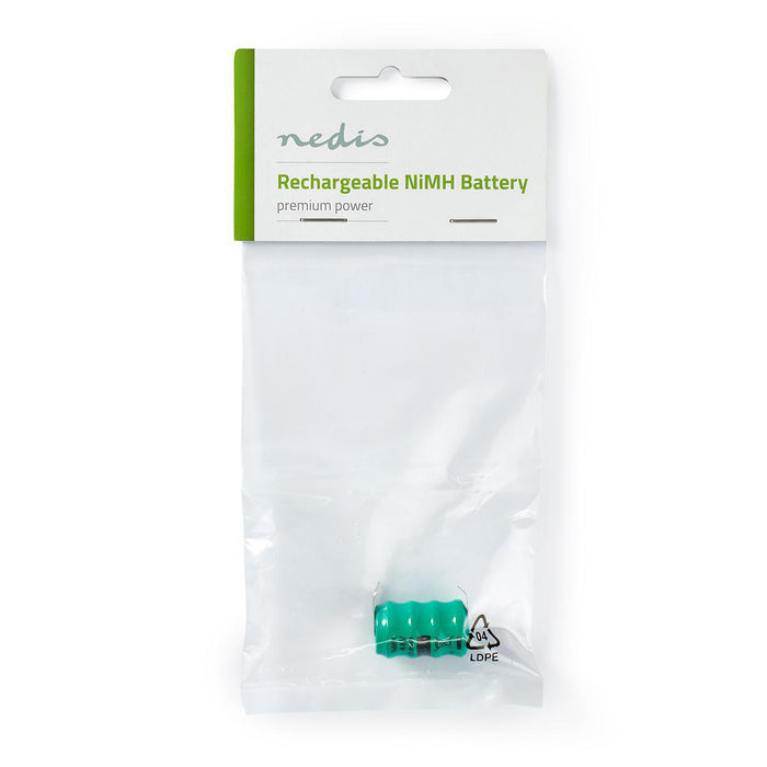 Nedis Rechargeable NiMH Battery - 4.8 V, 80 mAh, Solder Pin, Solder Pin - 1-Polybag