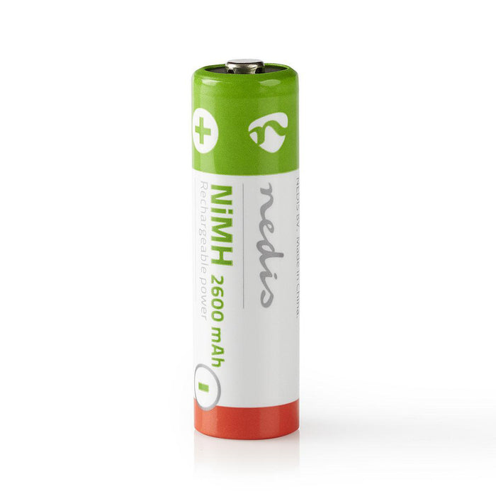 Nedis Rechargeable NiMH Battery AA - 1.2 V DC - 2600 mAh - 4-Blister, 