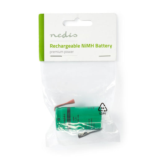 Nedis Rechargeable NiMH Battery Pack - 1.2 V DC, Rechargeable, 4000 mAh, Solder Tabs - Green