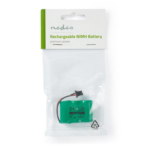 Nedis Rechargeable NiMH Battery Pack - 3.6 V DC, Rechargeable, 600 mAh, 2-Fase Phone Connector - Green