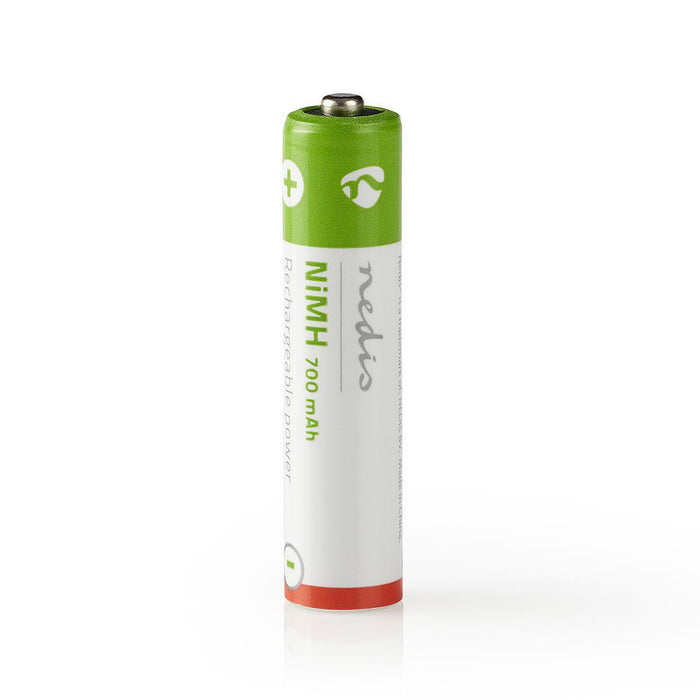 Nedis Rechargeable NiMH Battery AAA - 1.2 V DC, 700 mAh, Precharged, Precharged - 4-Blister