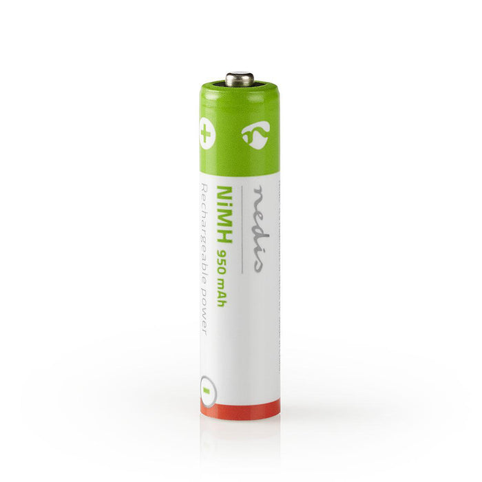 Nedis Rechargeable NiMH Battery AAA - 1.2 V DC, 950 mAh, Precharged, Precharged - 4-Blister