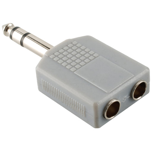 Bandridge Stereo Audio Adapter 6.35 mm Male - 2x 6.35 mm Female Grey