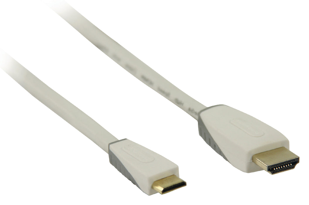 Bandridge High Speed HDMI Cable with Ethernet HDMI Connector - HDMI Mini Male 1.00 m White