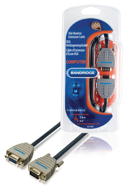 Bandridge VGA Extension Cable VGA Male - VGA Female 2.00 m Blue