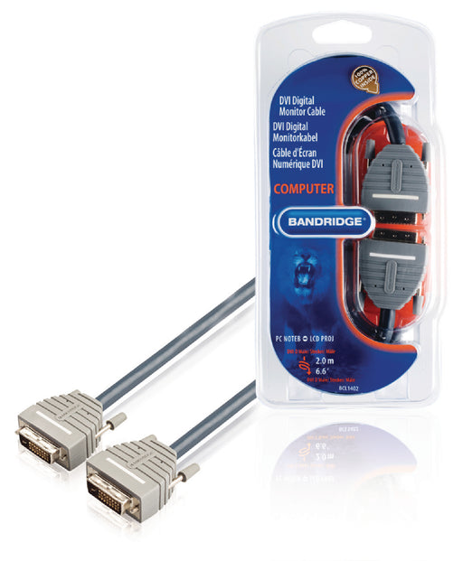 Bandridge DVI Cable DVI-D 24+1-Pin Male - DVI-D 24+1-Pin Male 2.00 m Blue