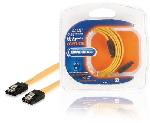 Bandridge SATA 6 Gb/s Cable Internal SATA 7-Pin Female - SATA 7-Pin Female 1.00 m Yellow