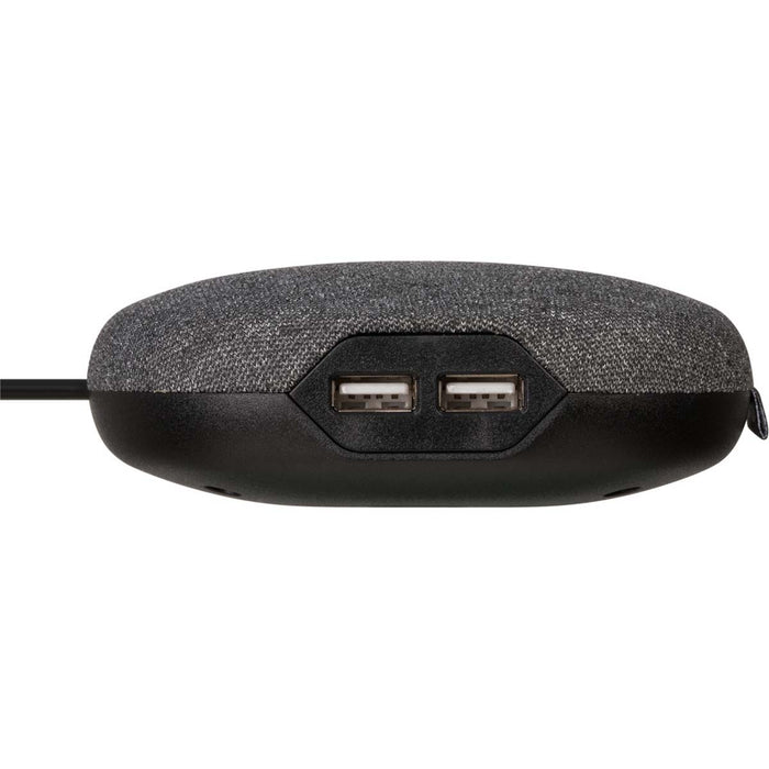 Brennenstuhl Estilo charging station with textile surface (furniture socket with 1x Euro socket and 2x USB charger, including Velcro cable ties)