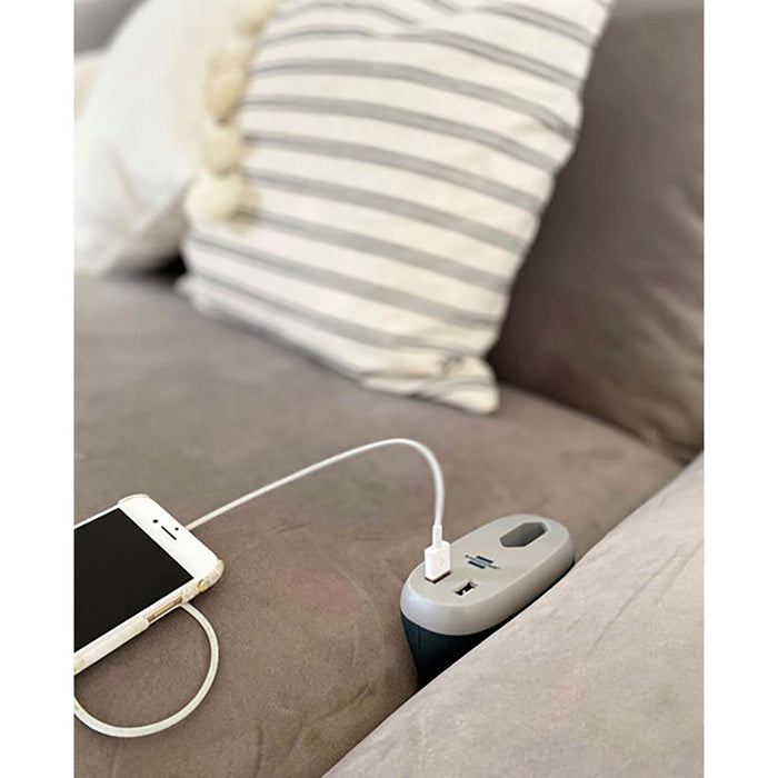 Brennenstuhl Estilo sofa socket with USB charging function (couch socket with 1x Euro socket and 2x USB charger, bed socket with mounting rail)