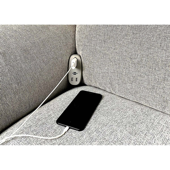 Brennenstuhl Estilo sofa socket with USB charging function (couch socket with 1x Euro socket and 2x USB charger, bed socket with mounting rail)