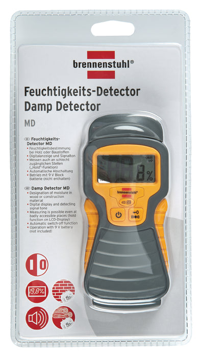 Brennenstuhl Moisture Meter for Wood / Walls / Building material with LCD Display Anthracite / Yellow