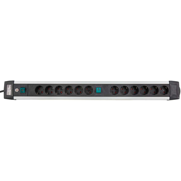 Brennenstuhl Extension Socket Premium-Alu-Line 12-Way 3.00 m Aluminium/Black - Protective Contact