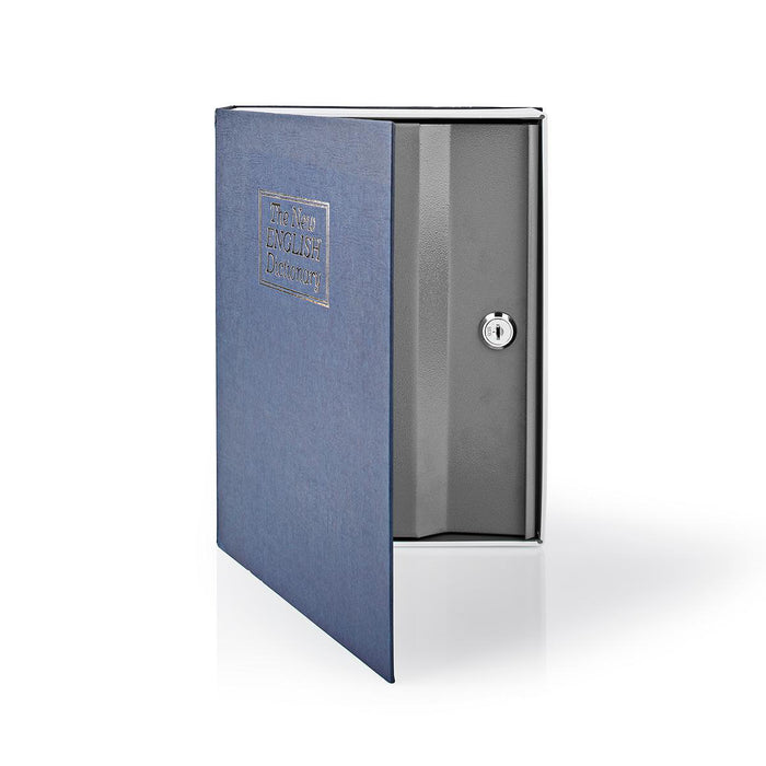 Nedis Vault - Book Safe, Key Lock, Indoor, 2 Keys Included - Blue / Silver